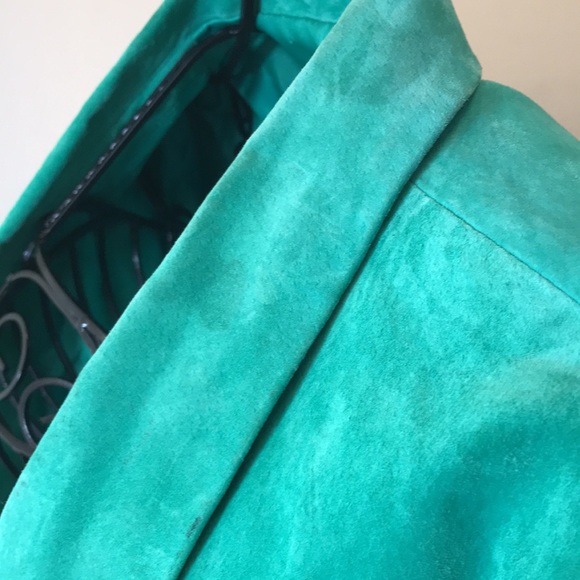 Giuliana Rancic Green Suede Jacket with Side Pockets Size XL - Picture 10 of 13